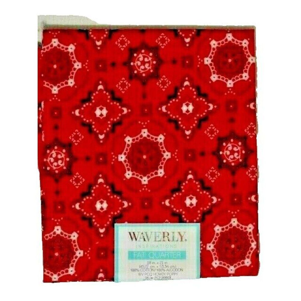 Waverly Howdy Poppy Red Fat Quarter Sewing Fabric Cotton 18 x 21-in Quilt Craft